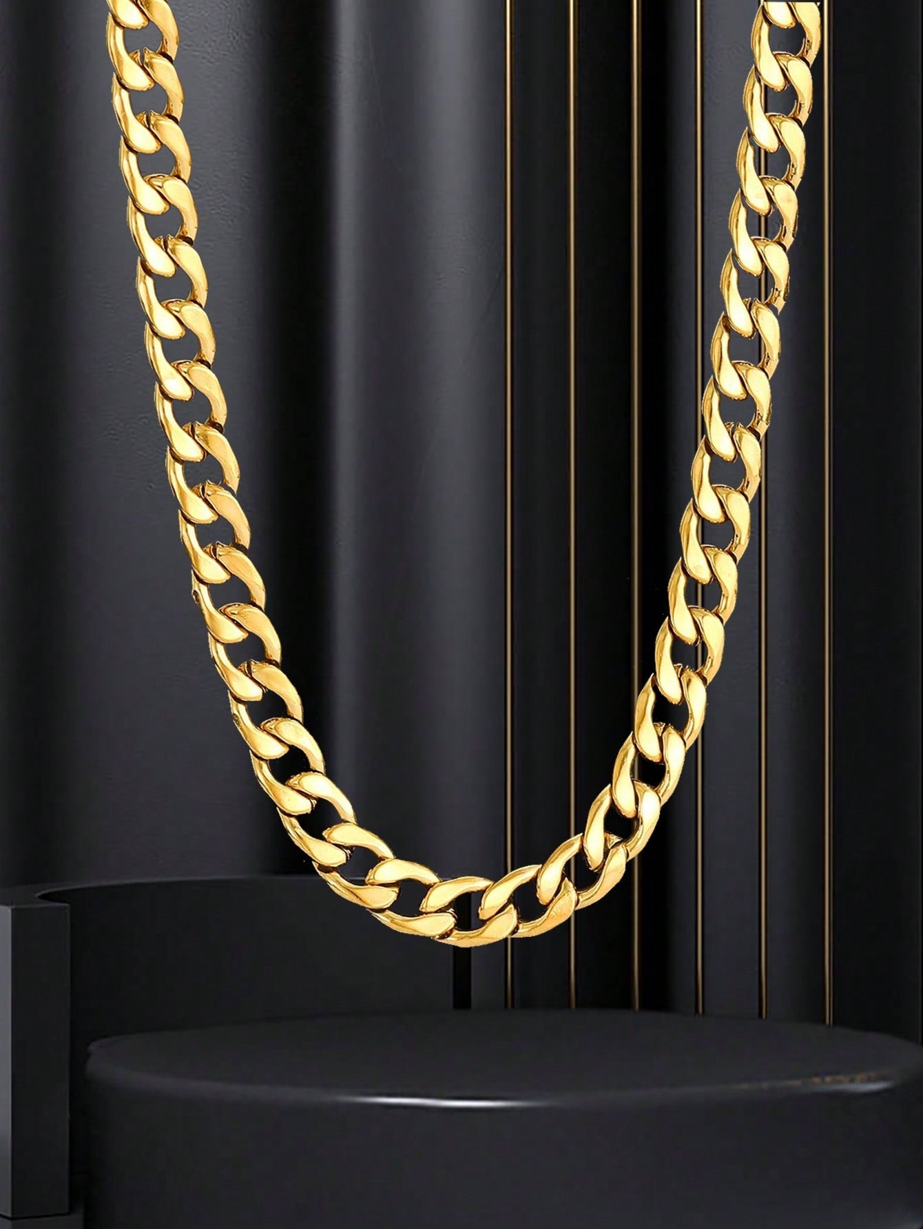 1 Pc 40CM Classic Punk Silver Stainless Steel Cuba Chain Necklace for Children Party Jewelry Gift