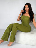 Commute Minimalist Office Simple Satin Sexy Elegant Party Top & Long Pants Set