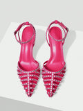 FASHIONABLE WOMEN'S HIGH HEEL SHOES WITH RHINESTONES VACATION SHOES SUMMER SALE