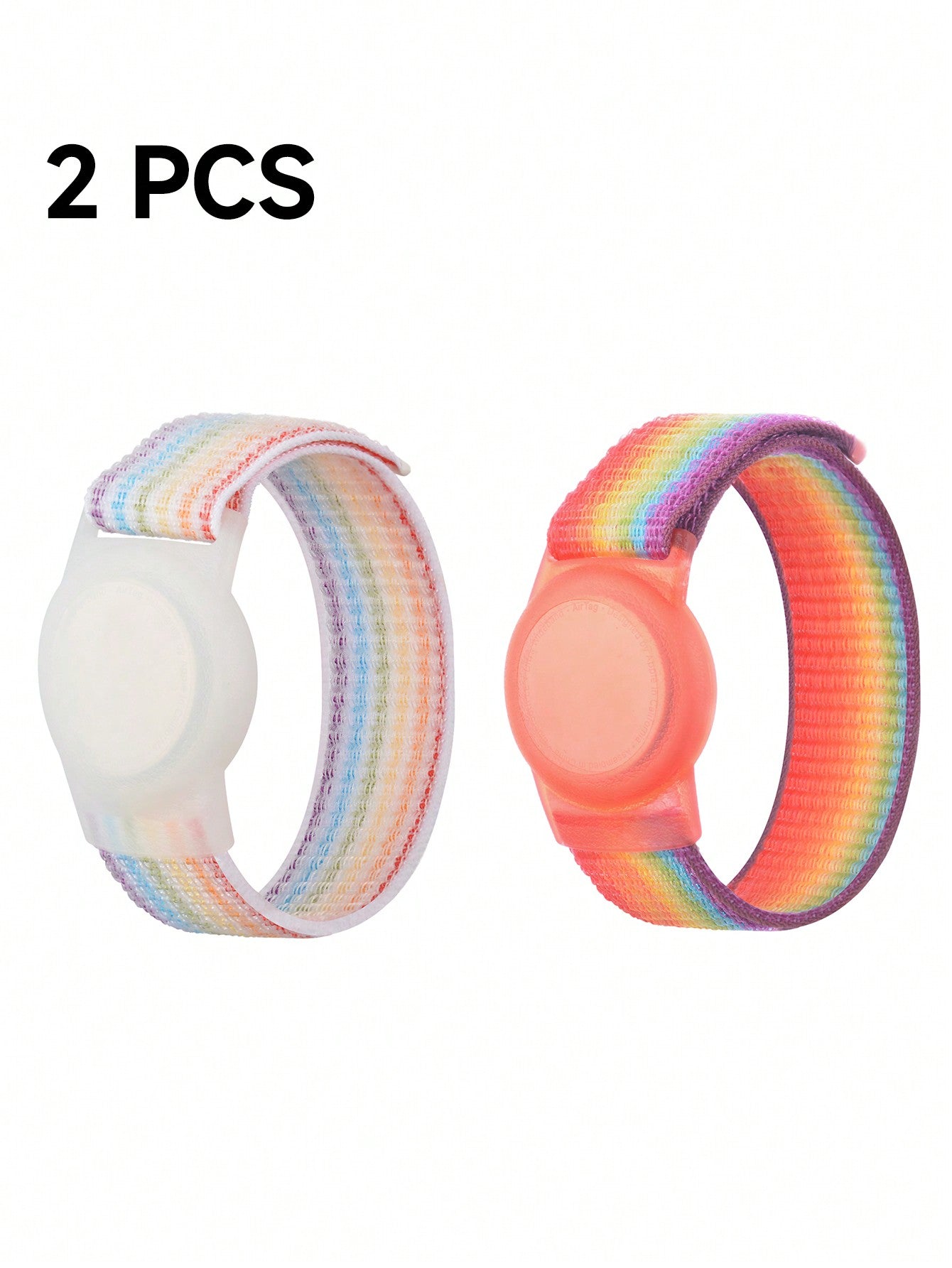 Compatible With Apple AirTag Bracelet For Kids, 2 Packs Nylon GPS Tracker Holder Protective Case Air Tag Wristband With Adjustable Hook & Loop Watch Band For Toddlers Girls Boys Elders