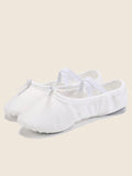 White Ballet Shoes Canvas Flat Ballet Dancing Slippers Dance Shoes For Adult Women Kids Children Classic Split-Sole Soft Leather