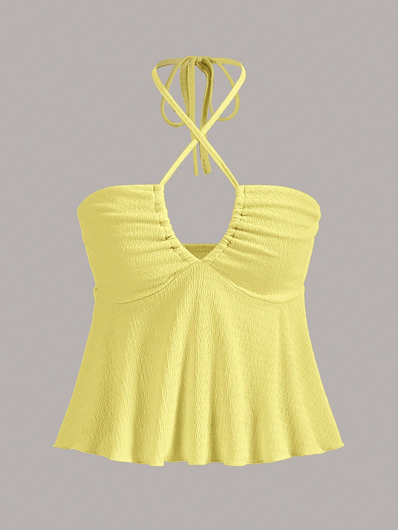 Summer Going Out A Pendulum Crisscross Tie Backless Halter Top