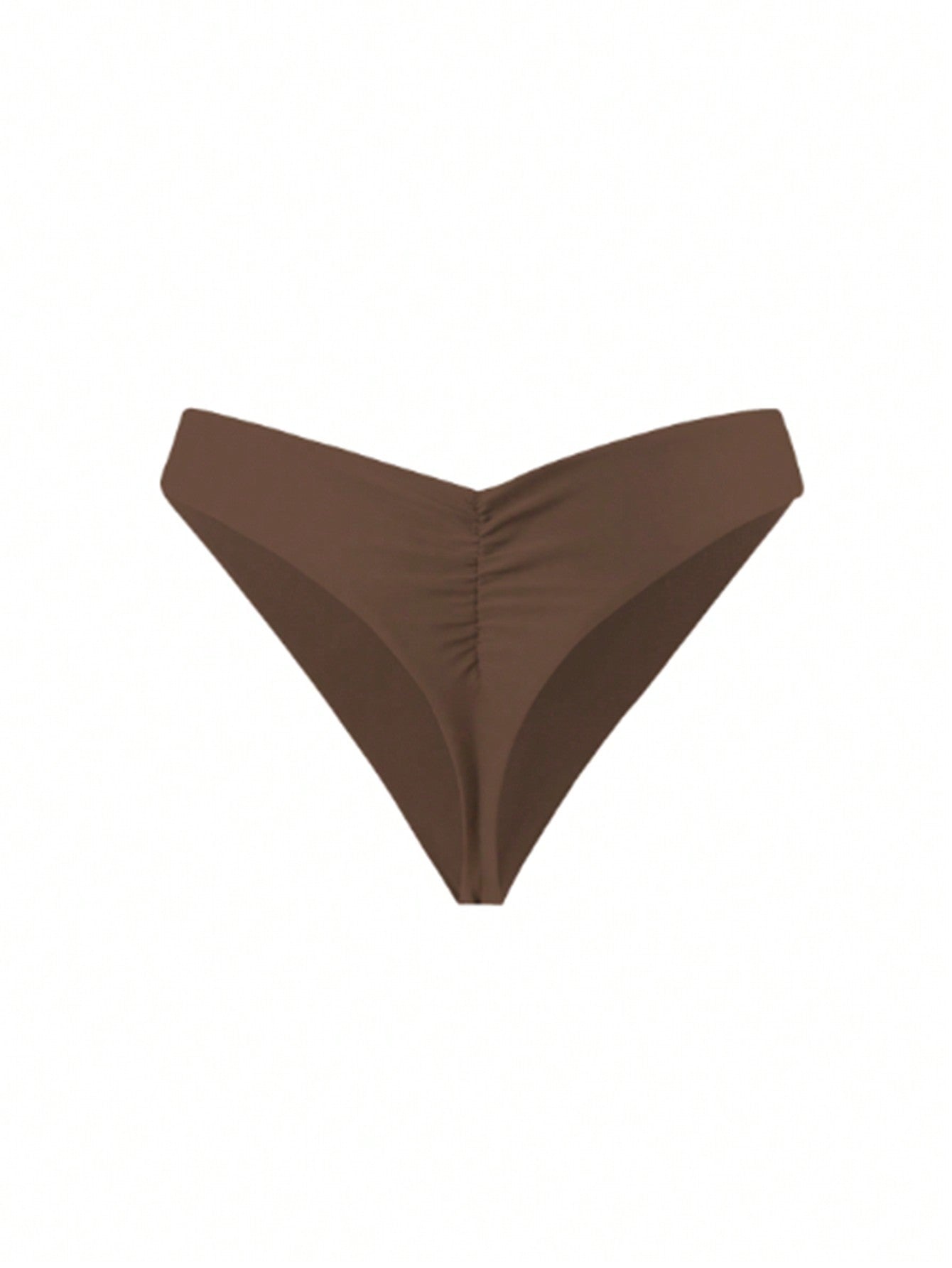 Swim Basics Summer Beach Women's Solid Color Bikini Bottoms With Pleats