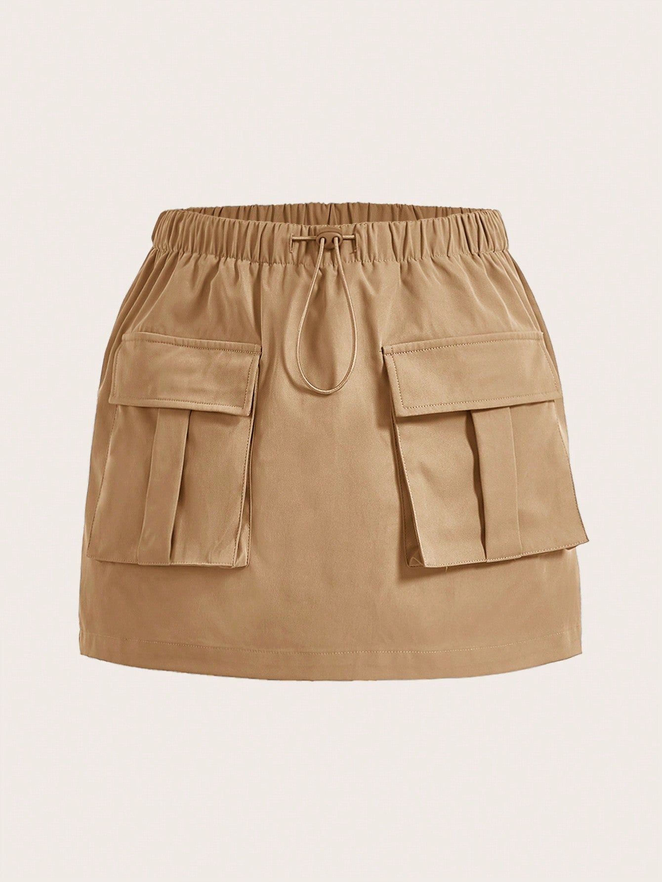 Tween Girl Vintage Style Loose Fit High-Waisted Workwear Button Front Skirt With Pockets