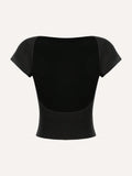 Casual And Simple Round Neck Short Sleeve Slim Fit Women T-Shirt, Suitable For Summer