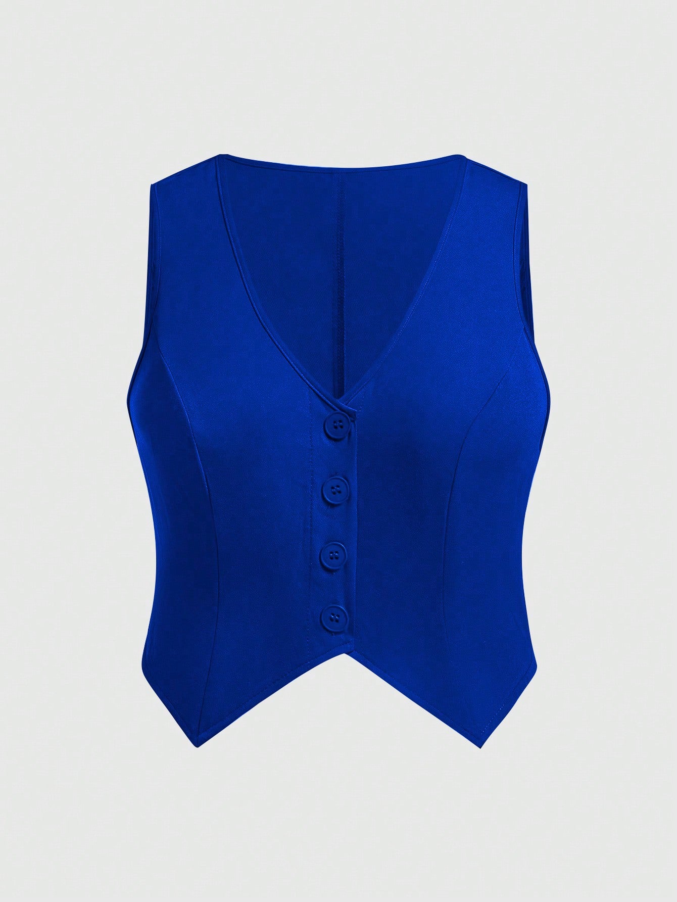 Plus Size Buttoned Suit Vest