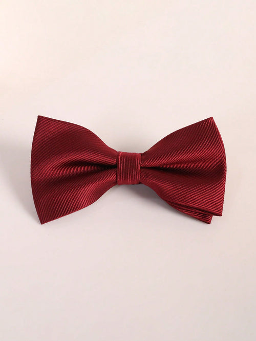 1pc Children's Red Twill Bow Tie, Suitable For Festivals And Daily Use