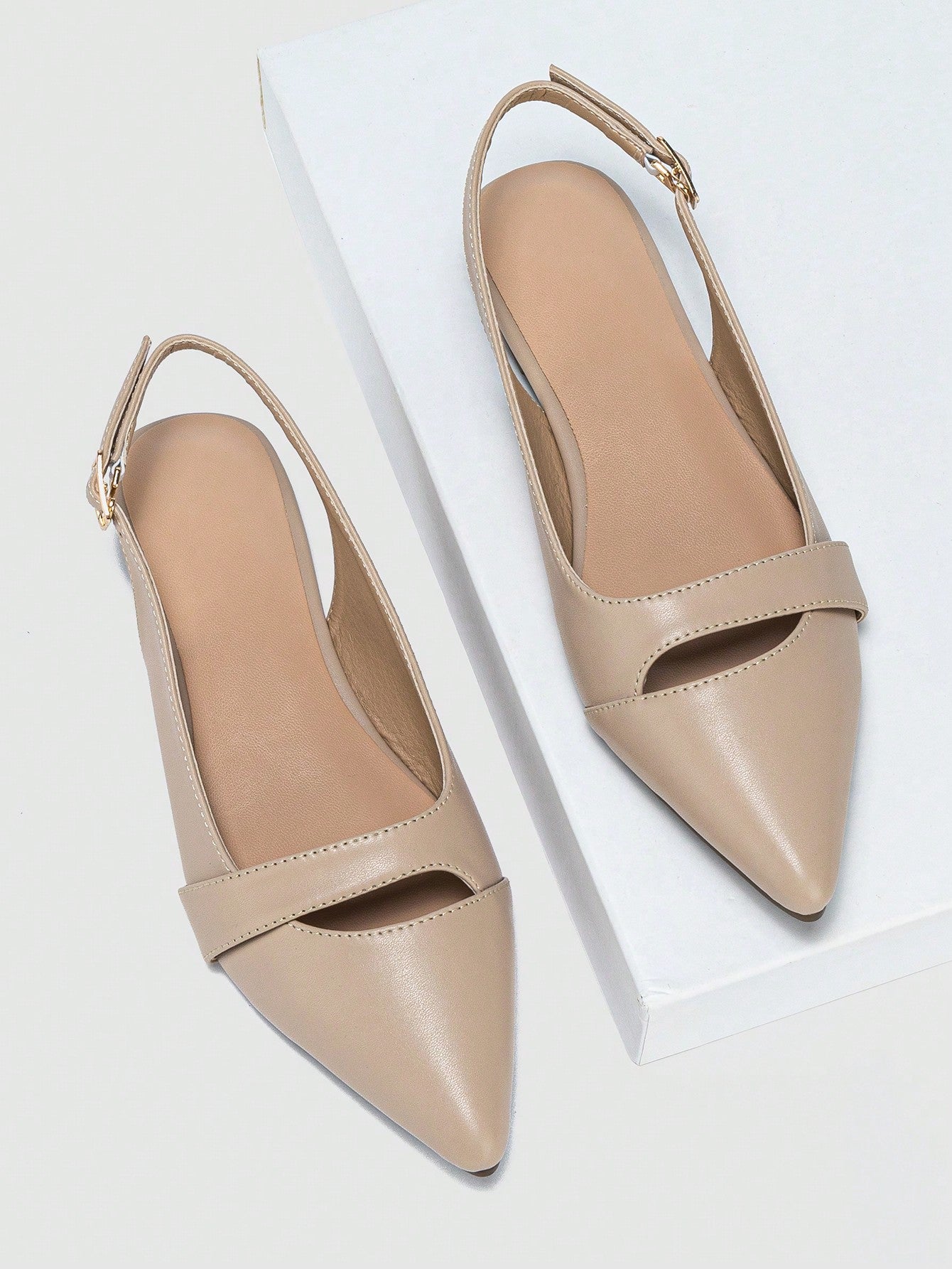 Women's Pointed Toe Flat Shoes With French Style, Vintage Color Block Design And Hollow Out Details For Summer, Perfectly Matched With Dresses