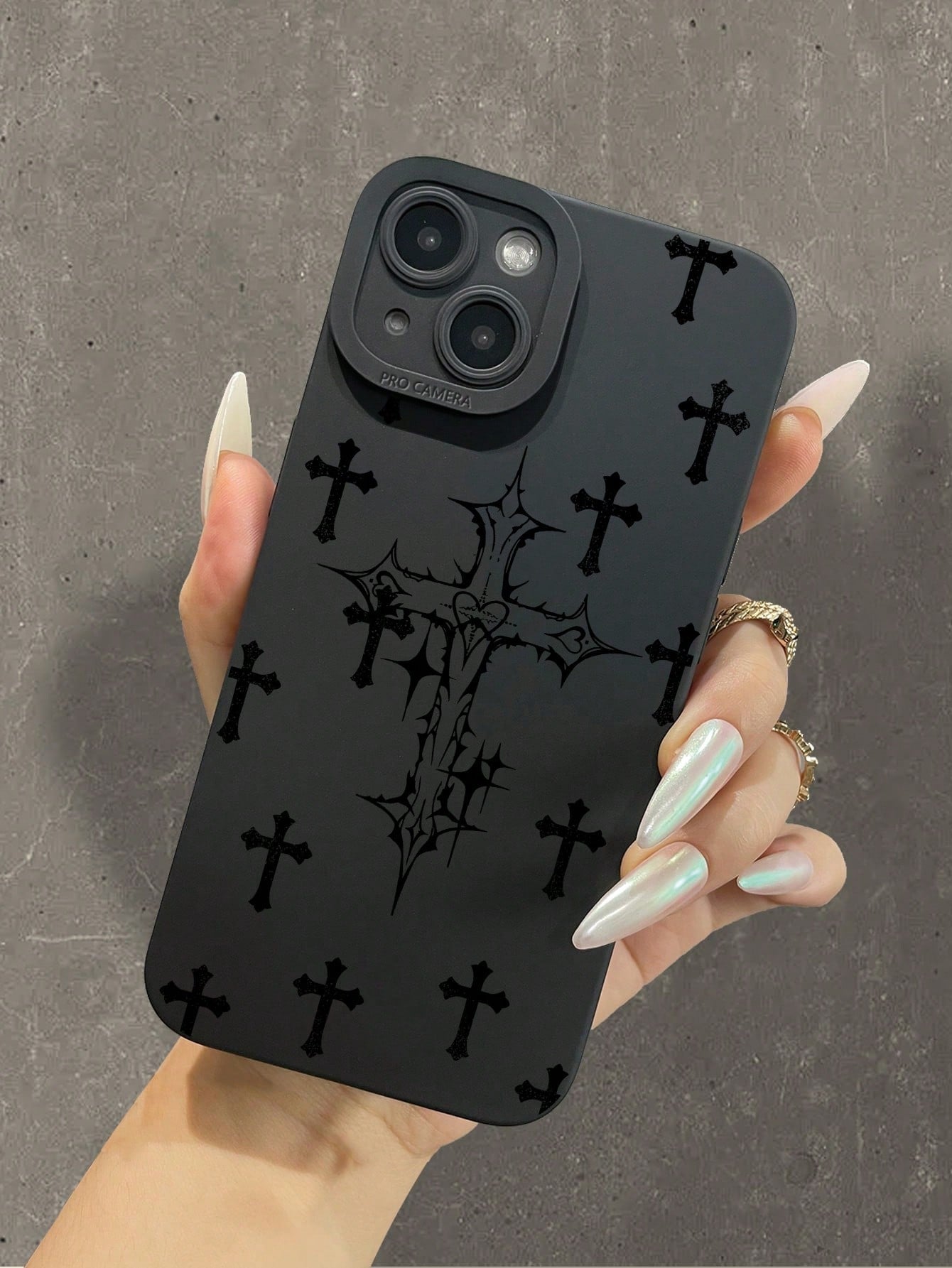 Cross Print Liquid Silicone Mobile Phone Case Full-Body Protection Shockproof Anti-Fall TPU Soft Rubber Case For IPhone11/12/13/14/15/15pro/15 Plus/15 Promax/7plus/8plus/X/Xs Max/Xr/11pro/12pro/13pro/14pro/12mini/13mini/11promax/12promax/13promax/14promax