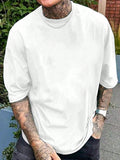 Men's Oversized Solid Color Loose Fit Drop Shoulder Casual T-Shirt Plus Size