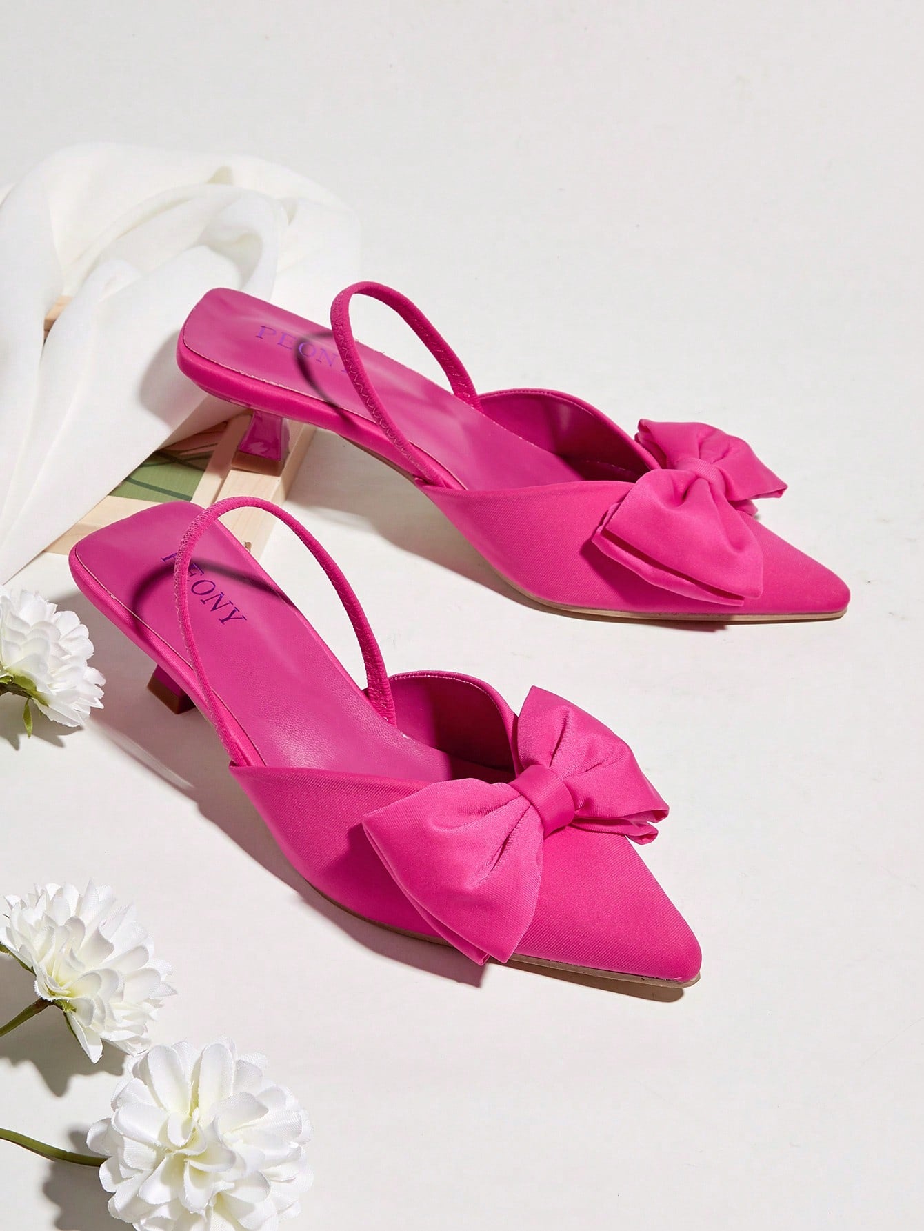 Comfortable Spring/summer New Style High Heels With Pointy Toe & Bowknot Detail