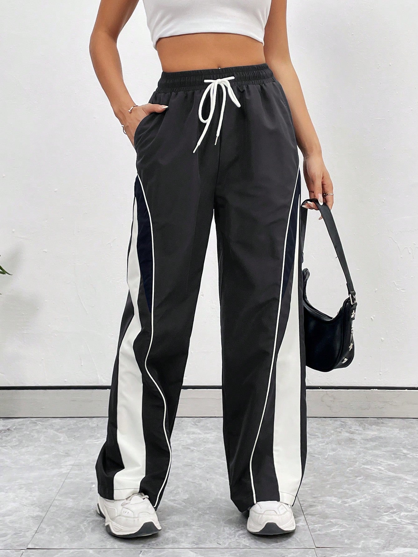 Color Block Casual Sports Pants