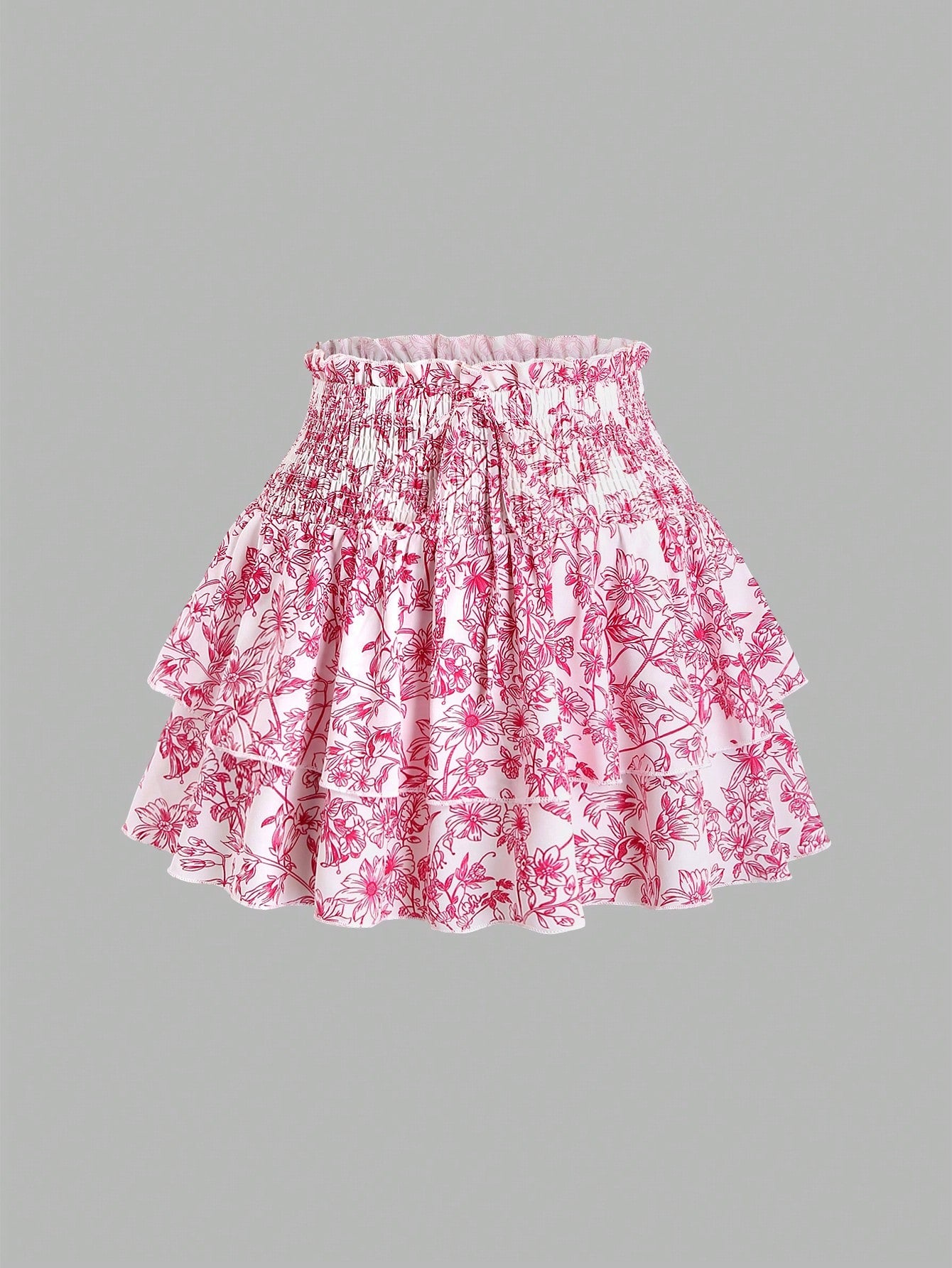 Women's High Waist Wrap Floral Skirt