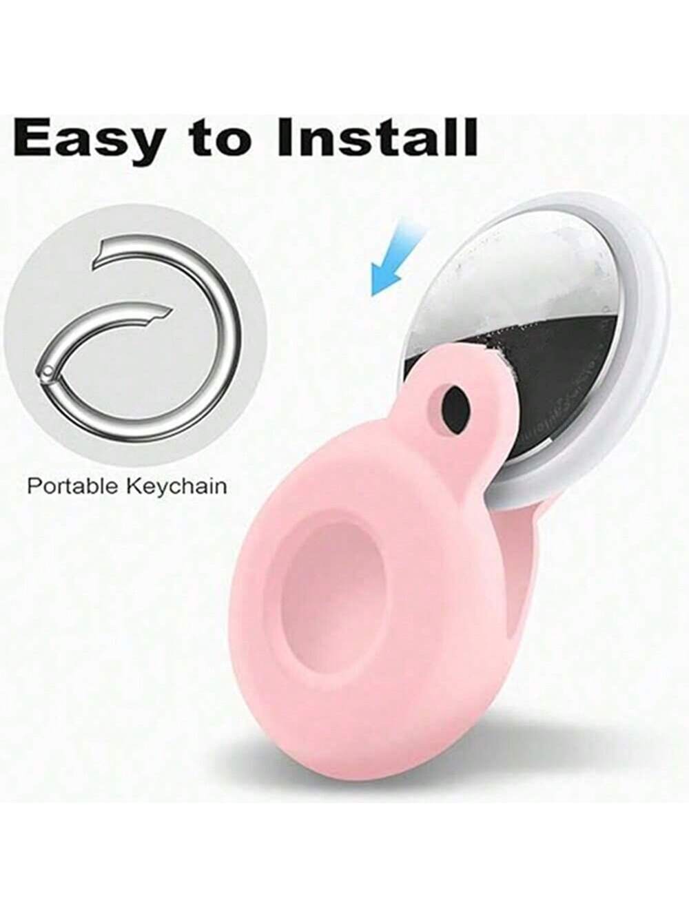 Full Coverage Spring Hook Protective Case Compatible With Apple Airtags Tracking Device