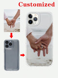 Customized TPU Clear Soft Phone Case Compatible With Iphone 11/12/13/14/15 Pro Max, With Full Coverage Protective Cover, Anti-Fall, Suitable For Daily Life, Beach, Floral, Cute Cartoon, Sweet, Sexy, Personalized, Best Friends, Baby And Pet Photos.