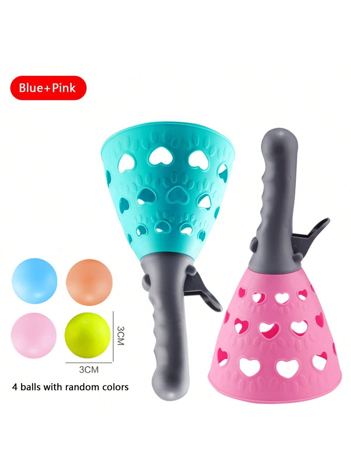 A Set Of Children Double Person Connecting Ball Elastic Force Shooting Game Toy Suitable For Kids Over 3 Years Old, Indoor Or Outdoor Activity Toy For Parent-Child Interaction. The Ball Comes In Random Color.
