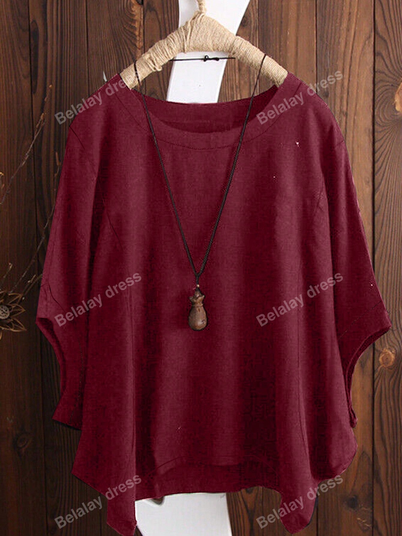 Solid Color Vintage Linen Women's Shirt