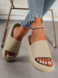 Unisex EVA Slip-Resistant And Waterproof Slippers For Indoor And Outdoor Use, Simple Style With Soft And Quiet Sole, Open Toe Sandals For Summer Beach And Bathroom