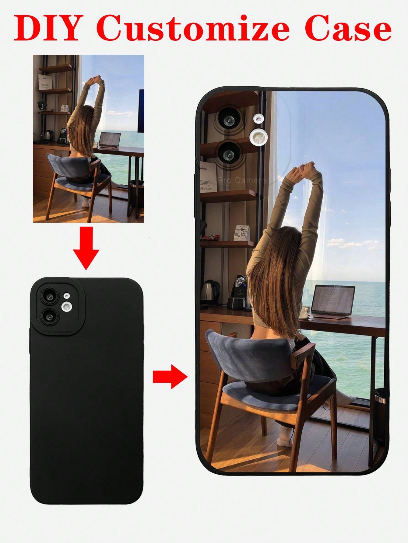 Customized Fashionable And Personalized Black Soft Phone Case With Full Coverage And Anti-Fall Features, Compatible With IPhone 11/12/13/14/15 Pro Max, As A Festival Gift For Couples With Personal Photos