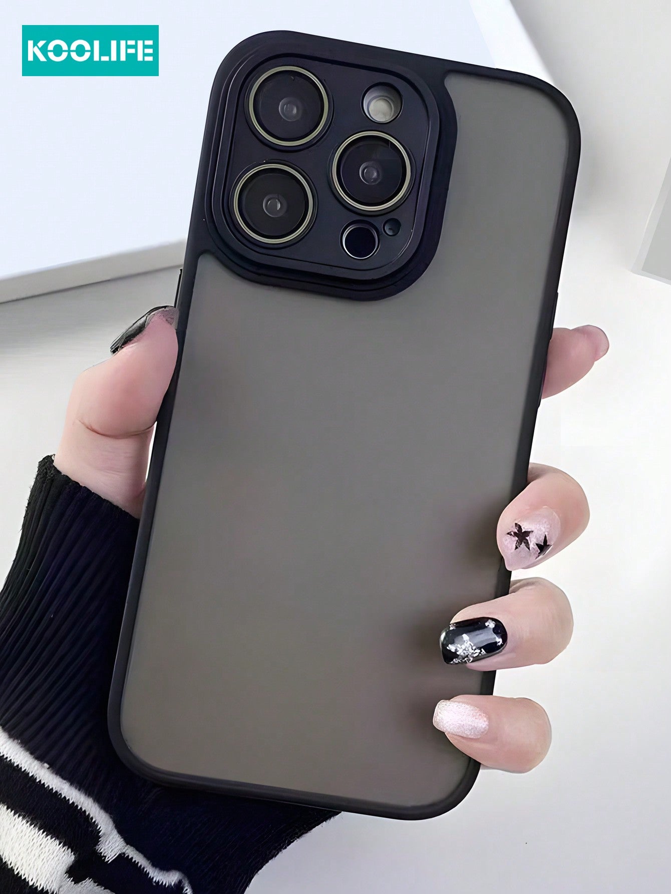 KOOLIFE 1pc Skin-Like Texture Matte Finish 2-In-1 Precision Camera Lens Shockproof Phone Case With Built-In Lens Protector, Compatible With IPhone 13/14PLUS/14PROMAX/15/15PLUS/15PRO/15PROMAX; Galaxy S20/21/22/23/24 PLUS/Ultra