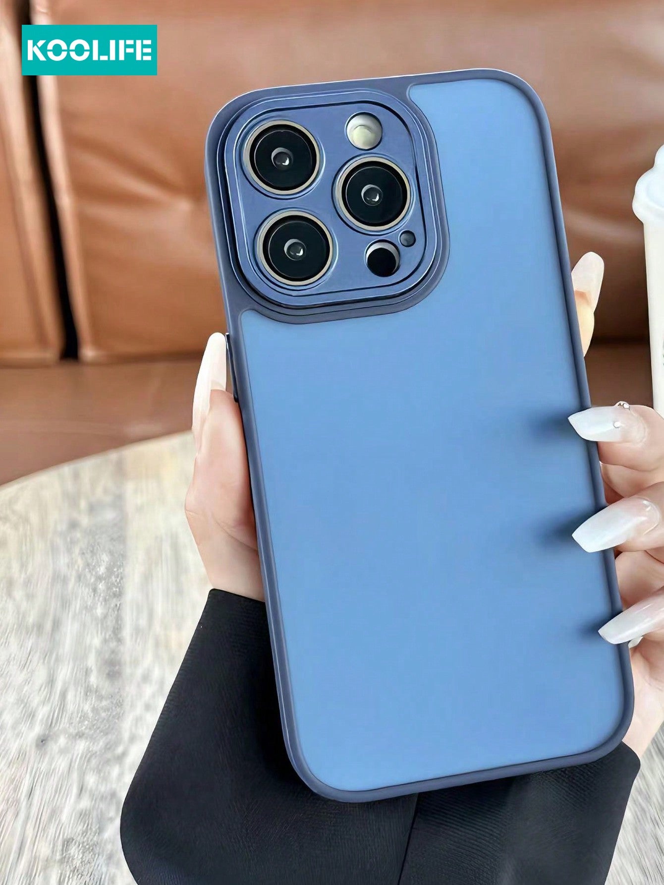 KOOLIFE 1pc Skin-Touch Matte 2-In-1 Precise Hole Camera Lens Shockproof Phone Case With Built-In Lens Protector, Compatible With IPhone 13/14PLUS/14PROMAX/15/15PLUS/15PRO/15PROMAX; Galaxy S20/21/22/23/24 PLUS/Ultra, An Anti-Shock Phone Case