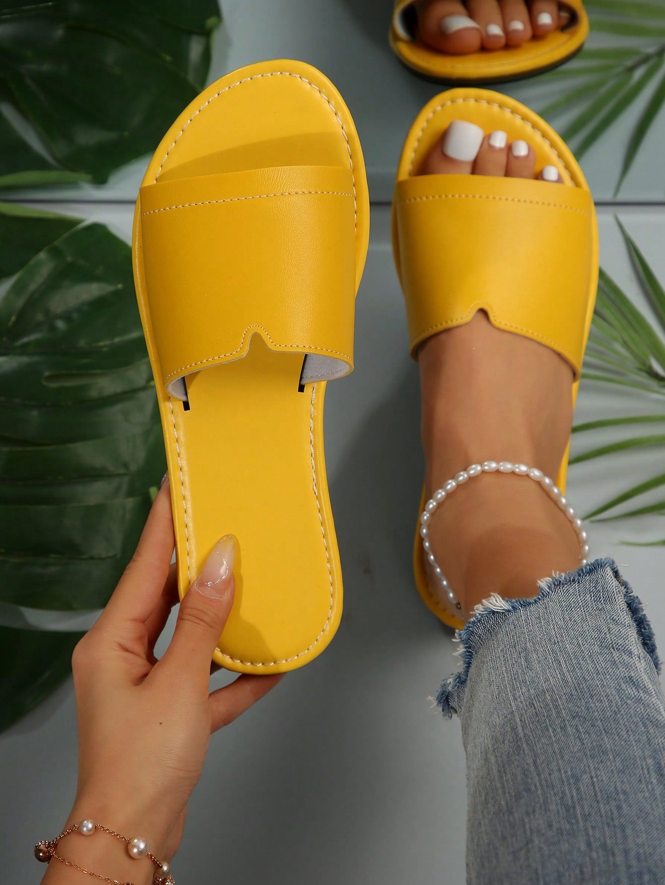 Women Casual Flat Open Toe Anti-Slip Slippers For Outdoor Beach