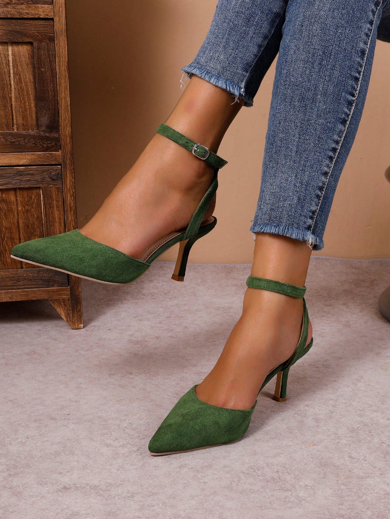 Pointed Toe High Heel Slip-On Ladies Sandals