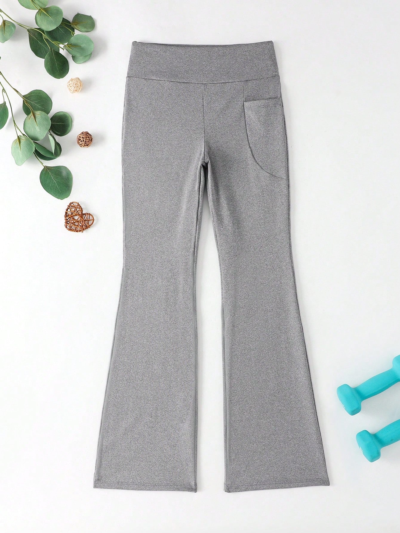 Tween Girl Flared Sweatpants With Solid Color For Sports, Youth Sizes