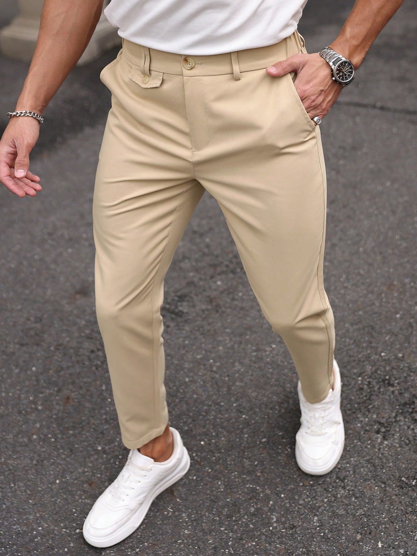 Men's Solid Color Simple Daily Casual Trousers