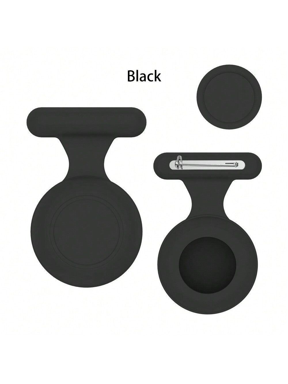 AirTag Holder With Secure Pin, Hidden Fixing Holder Suit For Clothes, AirTag Clip For Kids And Elderly, Soft Full Cover Silicon Scratch-Resistant, 1pc Pack