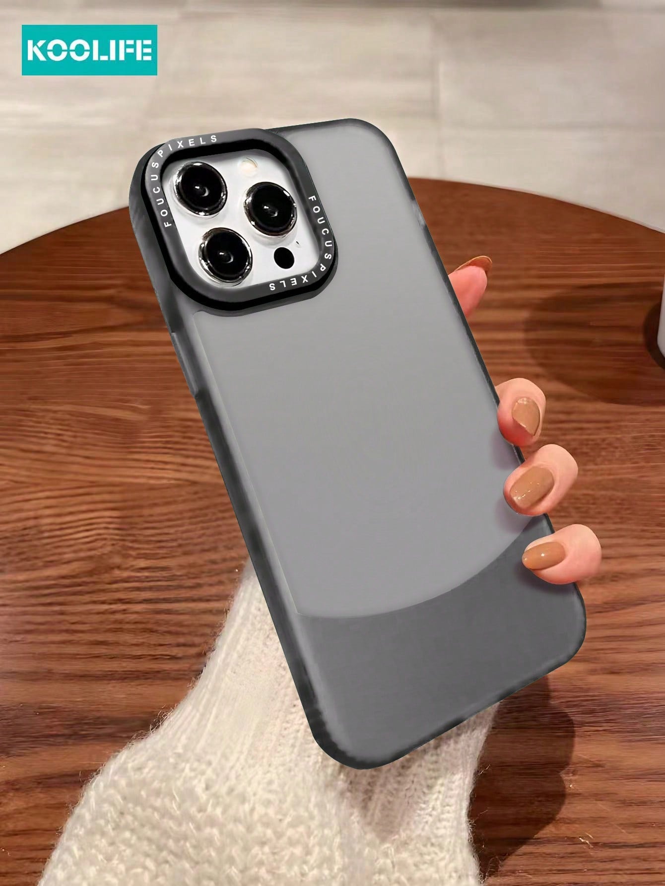 Koolife 1pc Dual-Color TPU Transparent + Frosted Soft Phone Case, Compatible With Apple IPhone 12/12 Pro/12 Pro Max/13/13 Pro/13 Pro Max/14/14 Plus/14 Pro/14 Pro Max/15/15 Pro/15 Pro Max/15 Plus