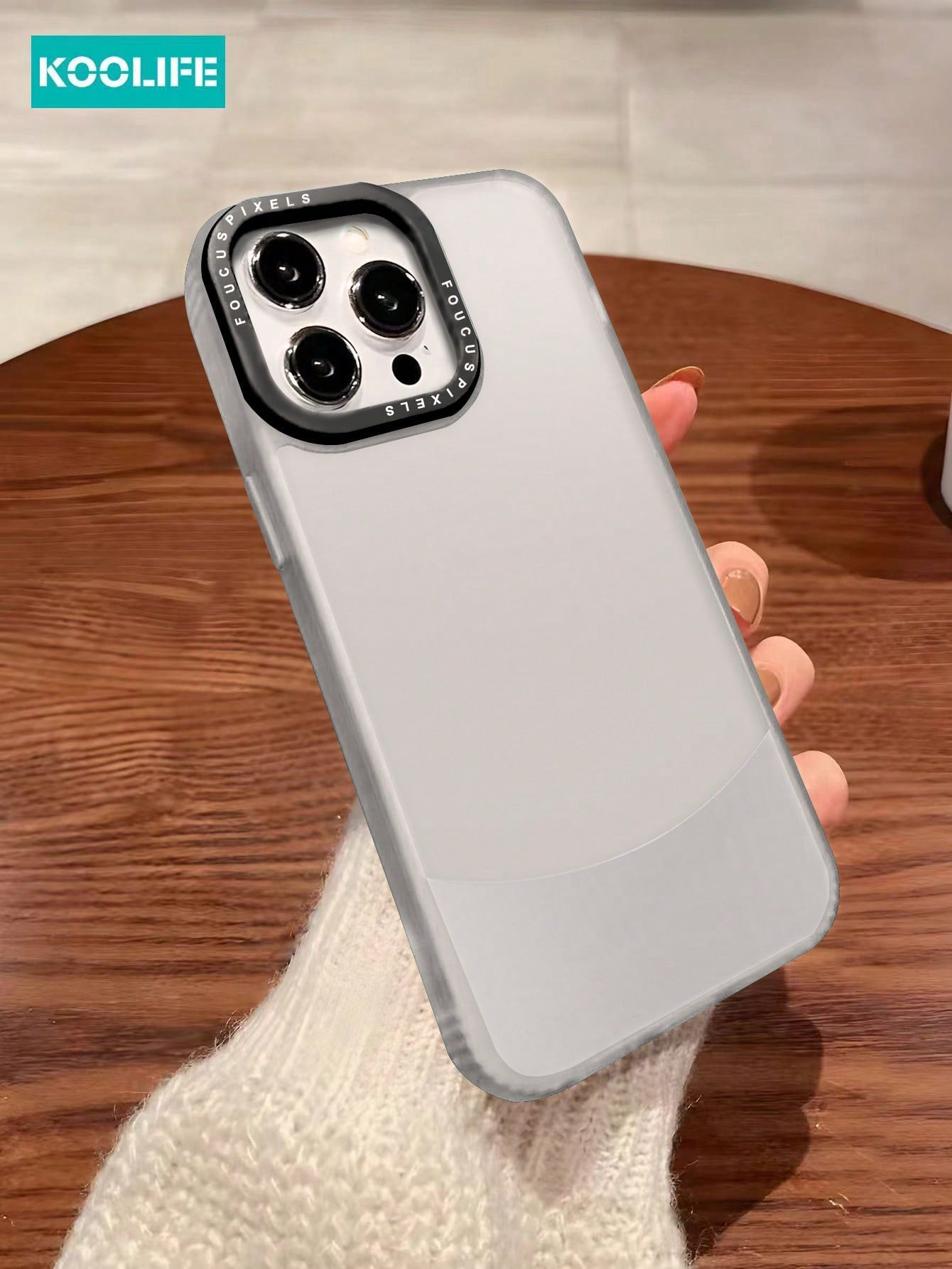 Koolife 1pc Dual Color TPU Transparent + Frosted Soft Case Compatible With Apple IPhone12/12Pro/12ProMax/13/13Pro/13ProMax/14/14Plus/14Pro/14ProMax/15/15Pro/15ProMax/15Plus