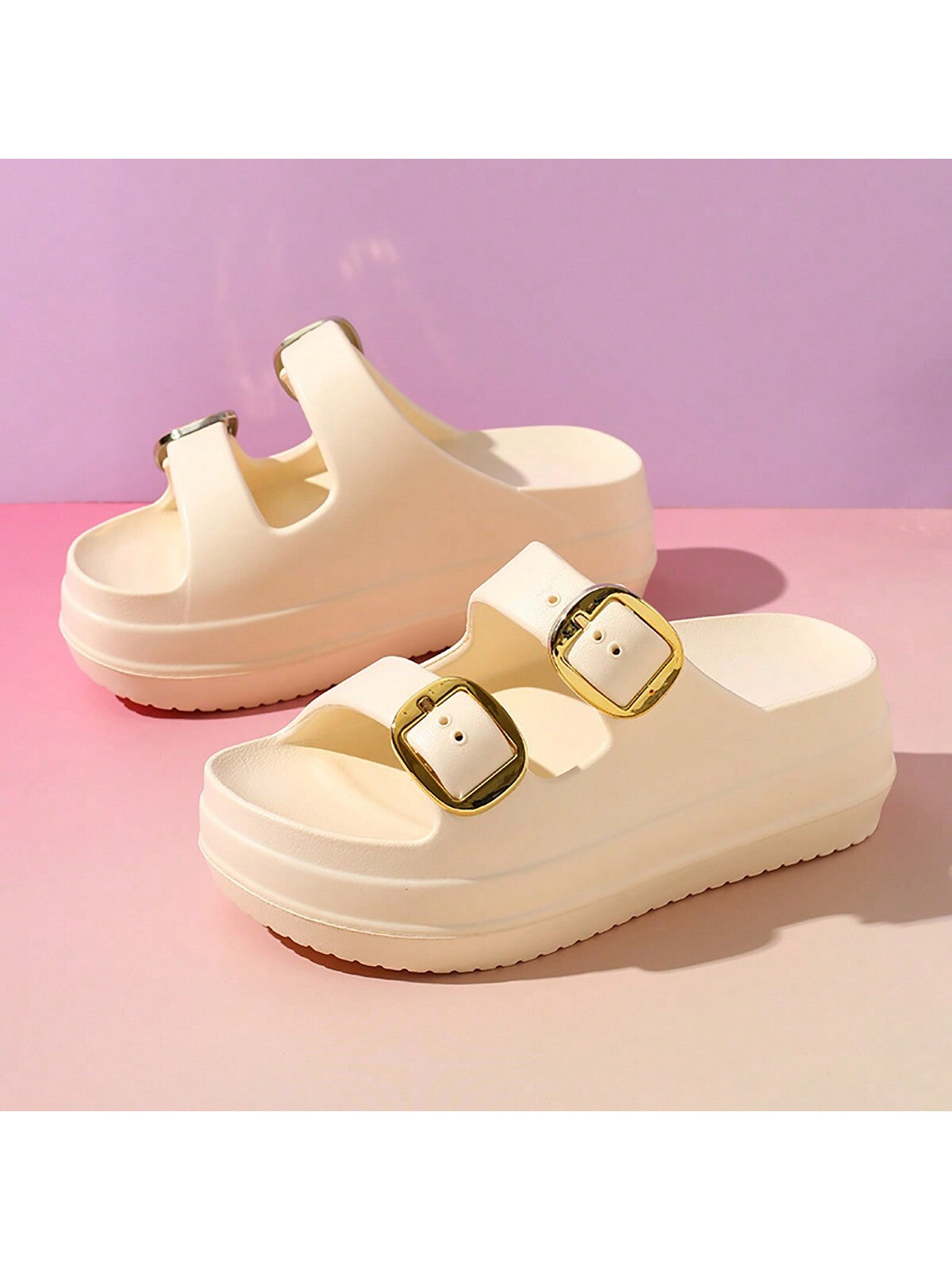 Women Summer Outdoor Thick-Soled Sandals, Simple & Fashionable Anti-Slip & Wear-Resistant Beach Flip Flops