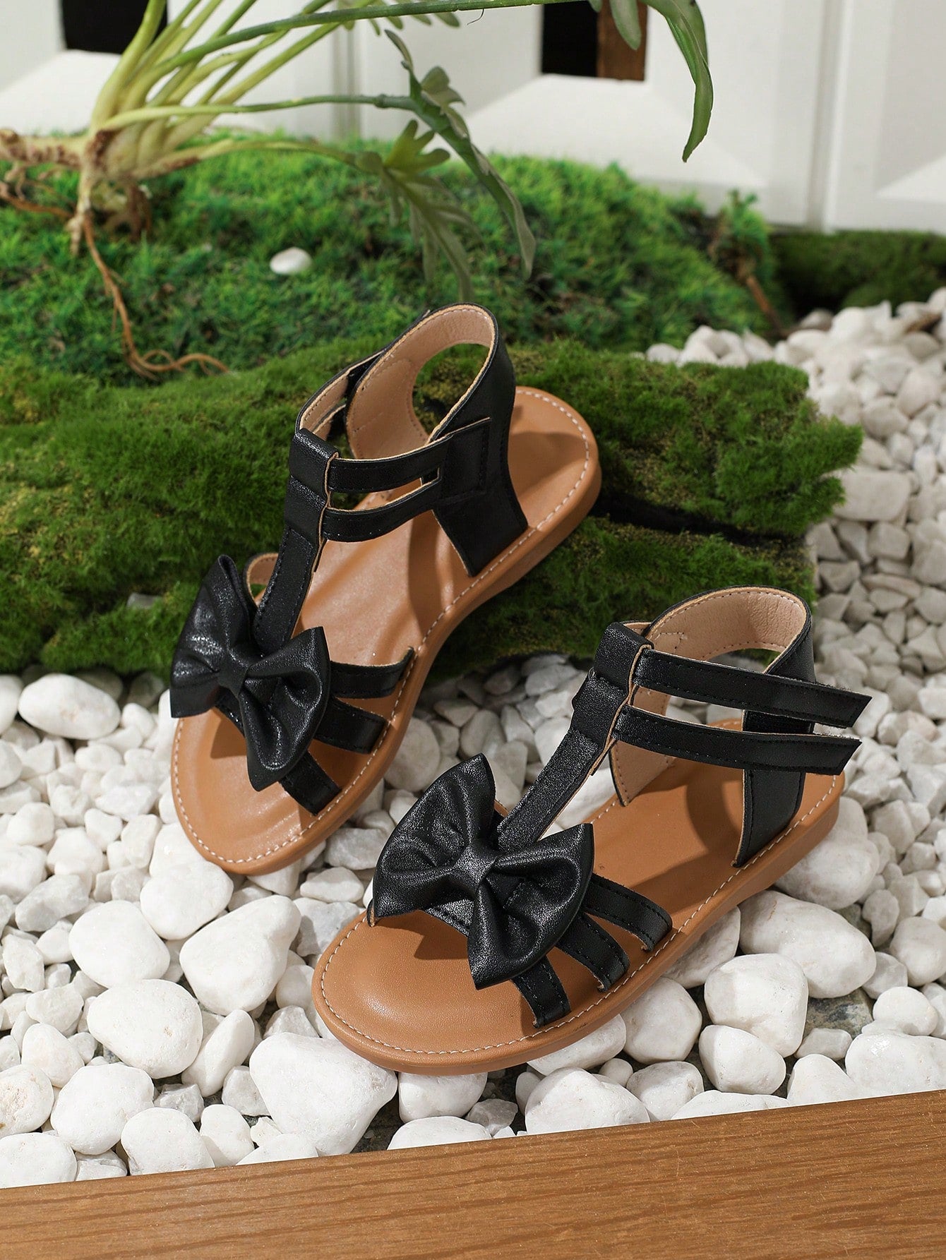 Girls' New Summer Fashion Simple Bow Knot Daily Sandals, Comfortable Soft Sole Beach Shoes
