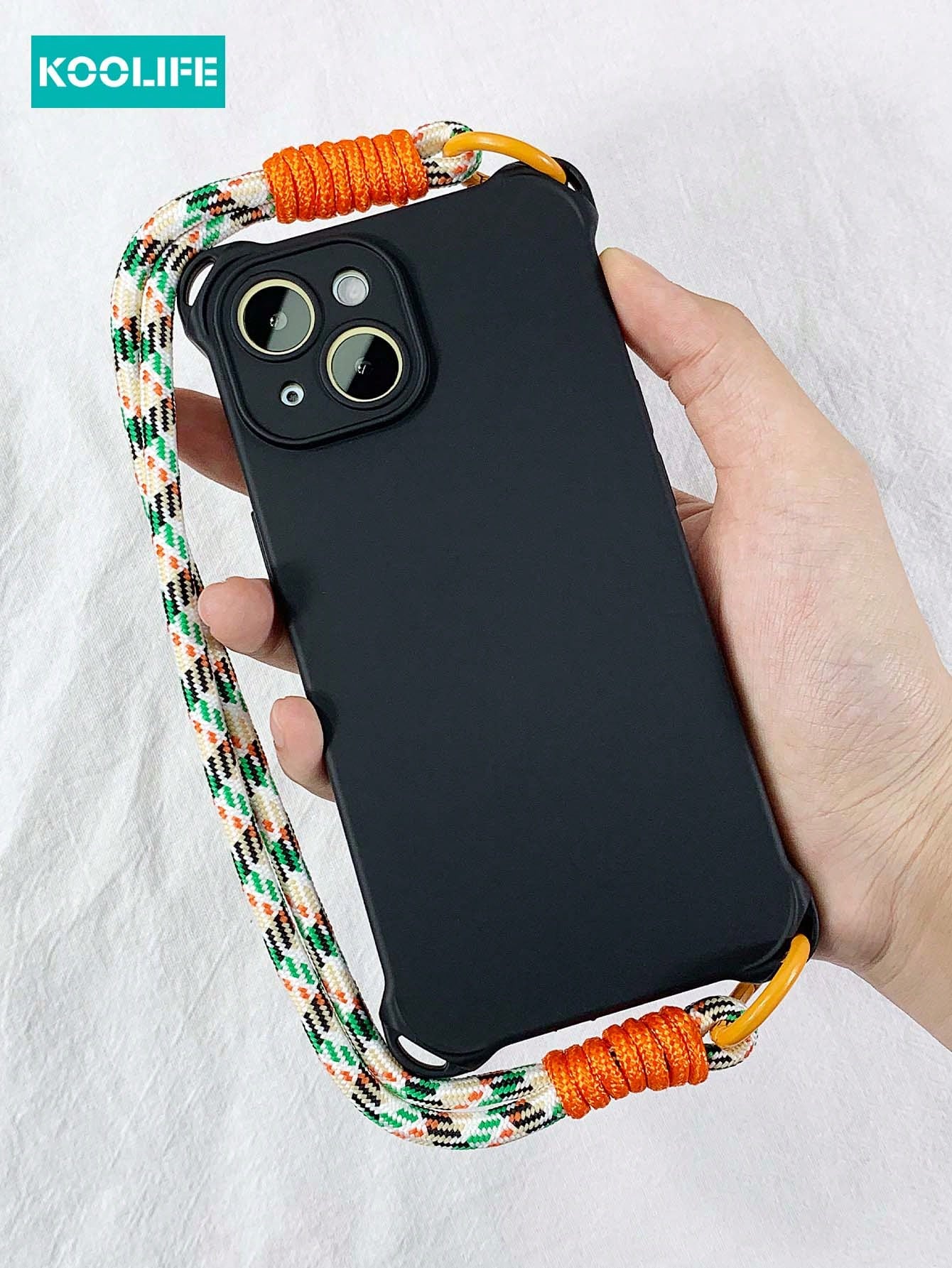 Koolife 2pcs/Set Wrist Strap And Phone Case, TPU Soft Shell Anti-Fall And Anti-Lost Mobile Phone Protection Case Compatible With Apple IPhone 12/12 Pro/12 Pro Max/13/13 Pro/13 Pro Max/14/14 Plus/14 Pro/14 Pro Max/15/15 Pro/15 Pro Max/15 Plus