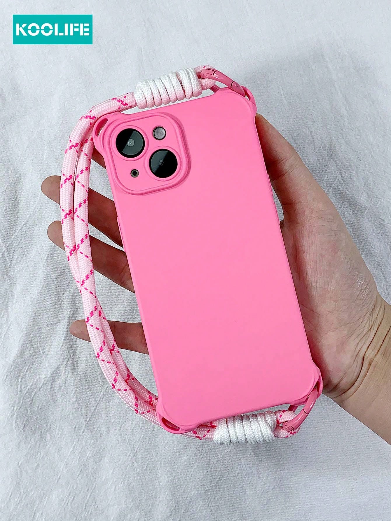 Koolife 2pcs/Set Wrist Lanyard And Phone Case, TPU Soft Cover With Anti-Drop And Anti-Theft Features, Compatible With Apple IPhone 12/12Pro/12Pro Max/13/13Pro/13Pro Max/14/14Plus/14Pro/14Pro Max/15/15Pro/15Pro Max/15Plus