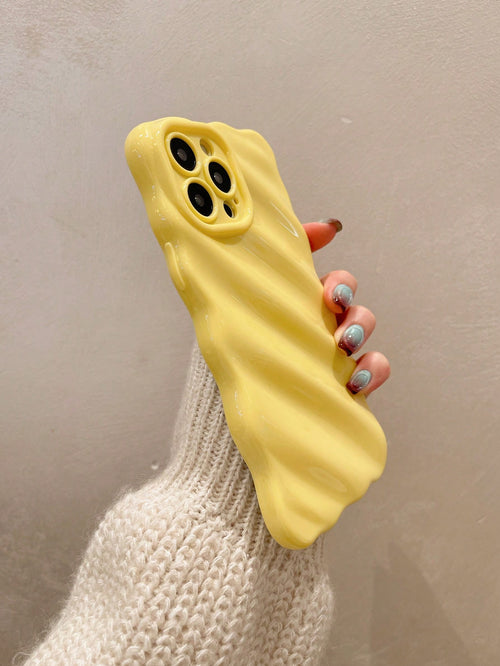 1pc Fashionable 3D Anti-Fall Textured Protective Glossy White TPU Phone Case For IPhone