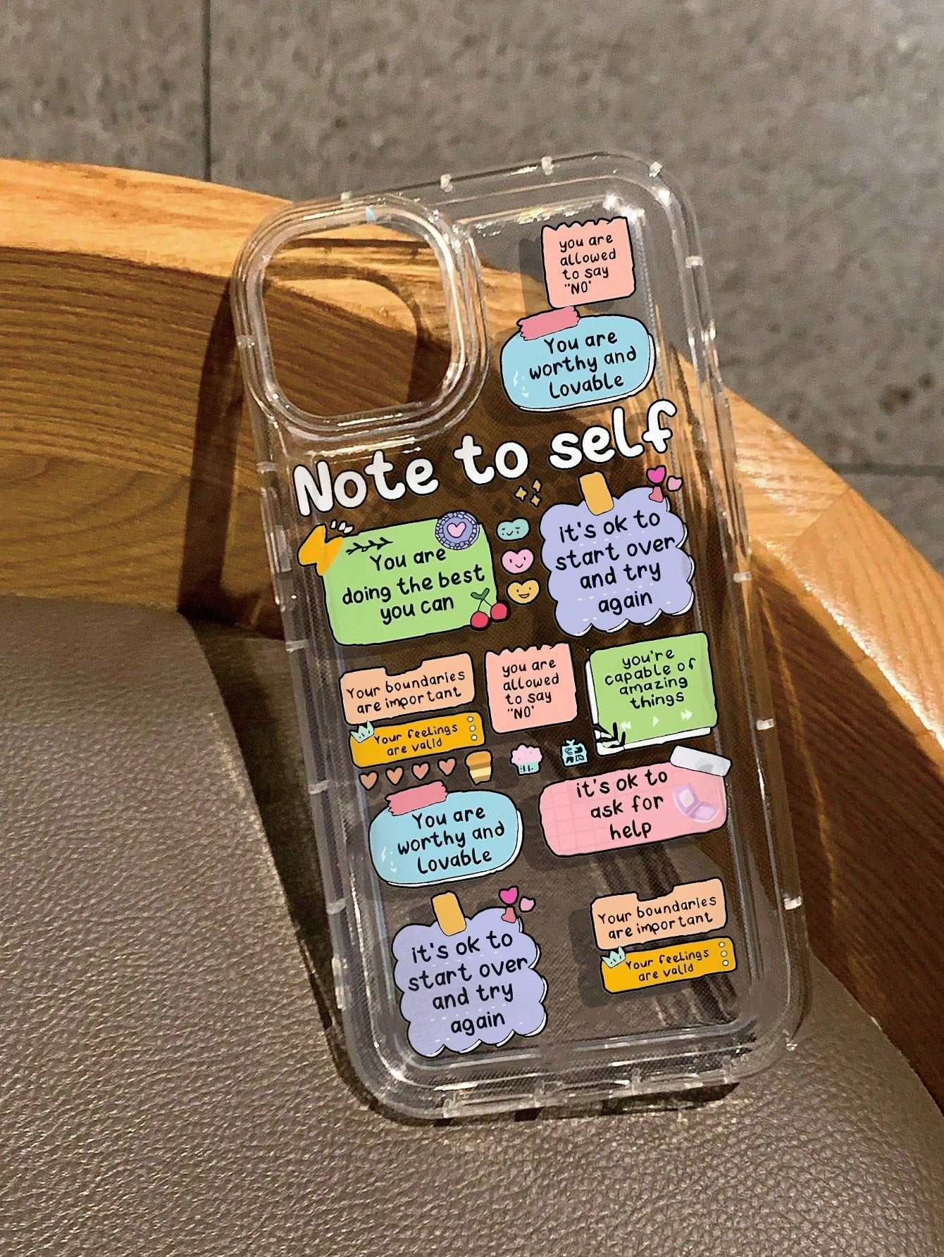 Cute Cartoon Ins Vibes Slogan Print Clear Case Compatible With For IPhone11/12/13/14/15/15pro/15 Plus/15 Promax/7plus/8plus/X/Xs Max/Xr/11pro/12pro/13pro/14pro/12mini/13mini/11promax/12promax/13promax/14promax/14plus/6/6s/6plus/7/8/Se&Samsung Galaxy/A54/A