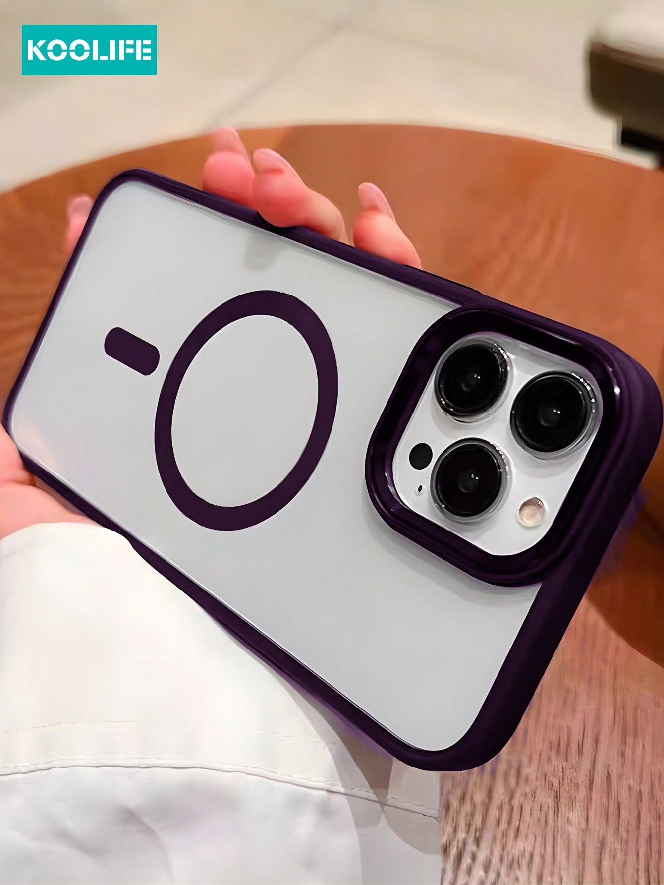 Koolife Shockproof TPU+PC Magnetic Protective Case Compatible With IPhone 11/12/13/14/15 Pro Max, Clear Color To Show The Original Phone Color, Ultimate Protection