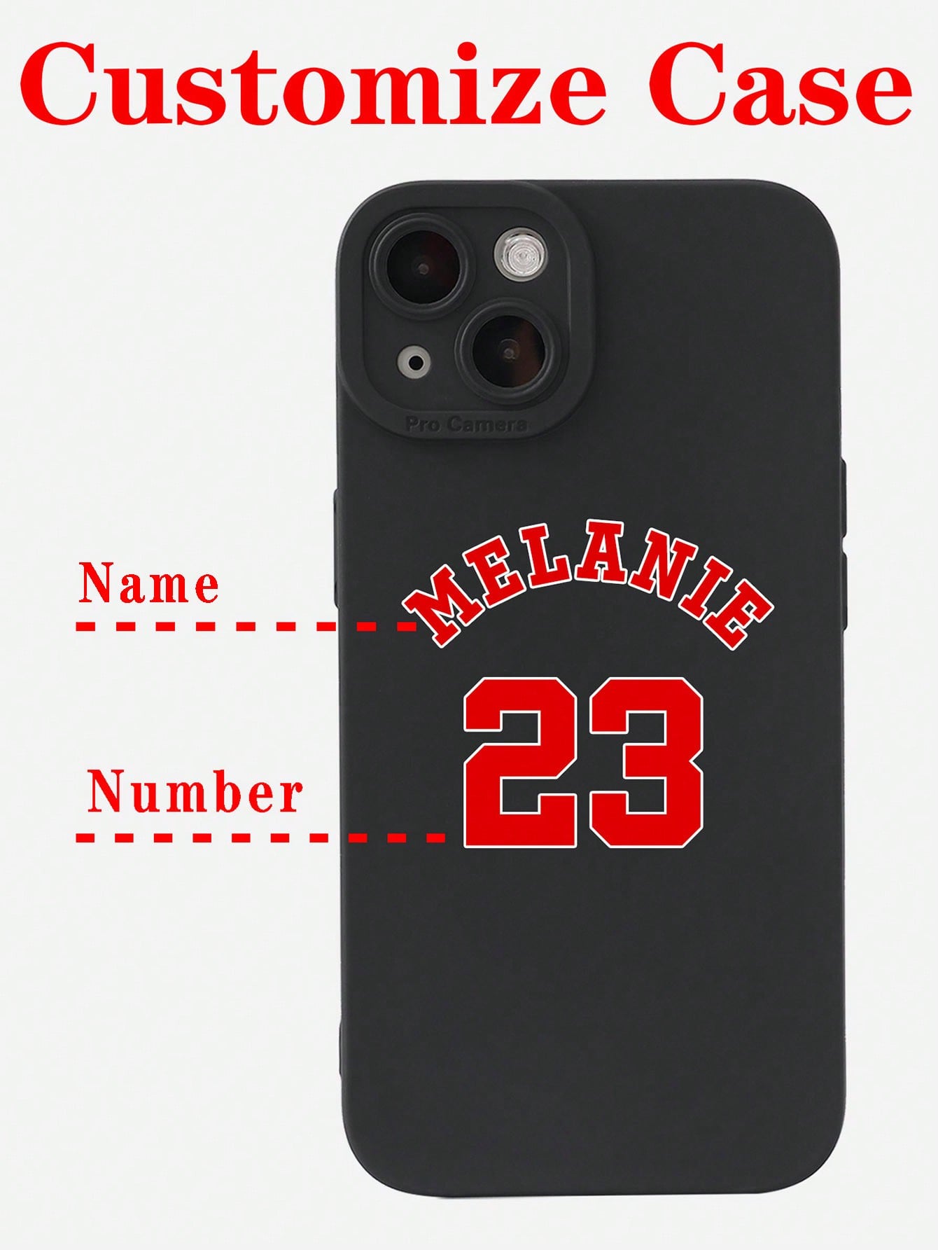 Customized Personalized Name Jersey Number Full Coverage Commemorative Anti-Drop Phone Case TPU Transparent Soft Shell Compatible With Iphone 11/12/13/14/15 Pro Max