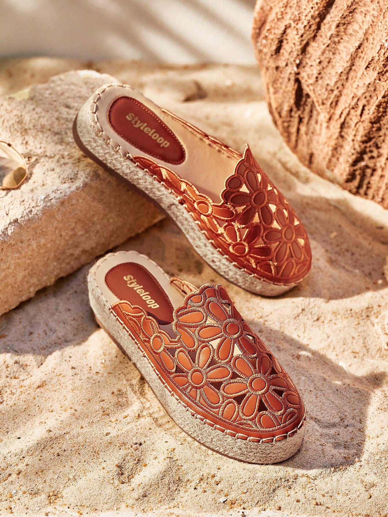 Styleloop Beige Casual Vintage Embroidered Platform Espadrilles With Thick Bottom And Woven Rope Shoe Lace  Boho Feels Vintage Cottagecore Frenchy Shoes
