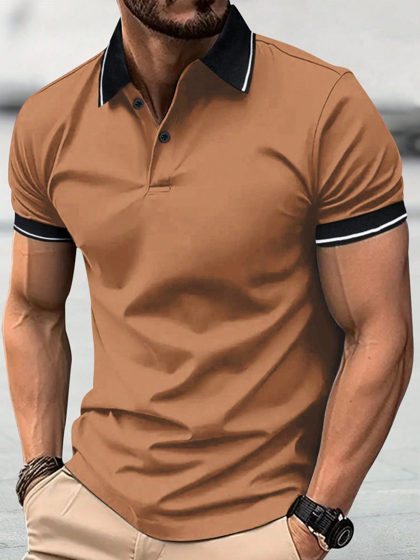 Summer Men's Short Sleeve Polo Shirt, Vintage Basic Style, Fashionable And Versatile, Outdoor Casual Sportswear, Tops