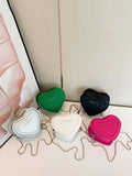 1pc Heart-Shaped Fashionable Simple Mini Crossbody Bag With Zipper Closure And Cute One Shoulder Chain For Girls, Suitable For Daily Use