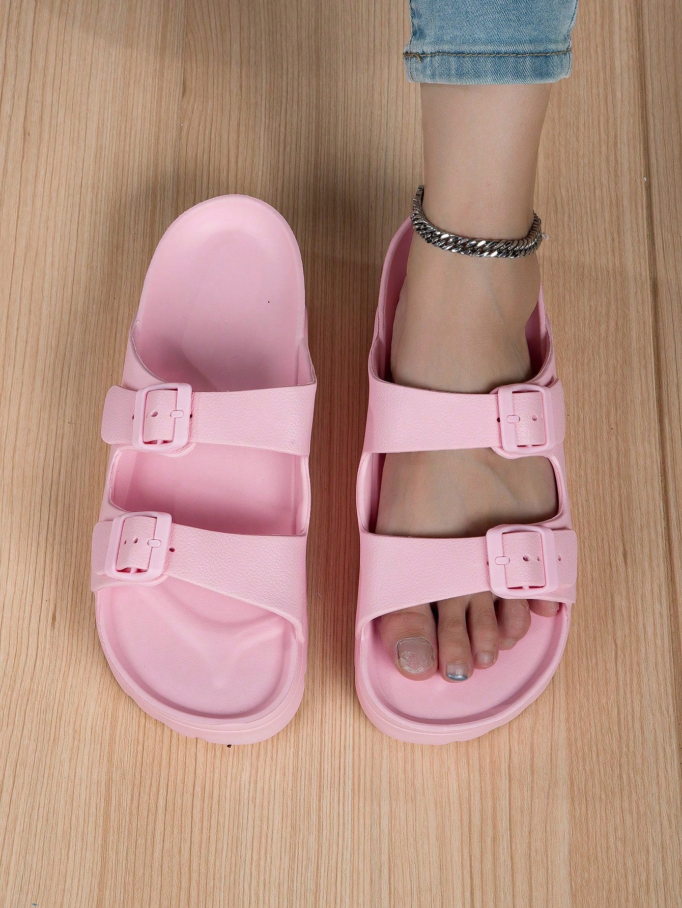 2024 Fashionable Women's Apricot-Colored Anti-Slip Durable EVA Lightweight Slippers, Soft & Comfortable For Indoor And Outdoor Use