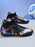 Kid's Soccer Shoes Football Cleats Athletic High-Top Breathable Soccer Boots Spikes Anti- Slip Outdoor Indoor Training Turf Football