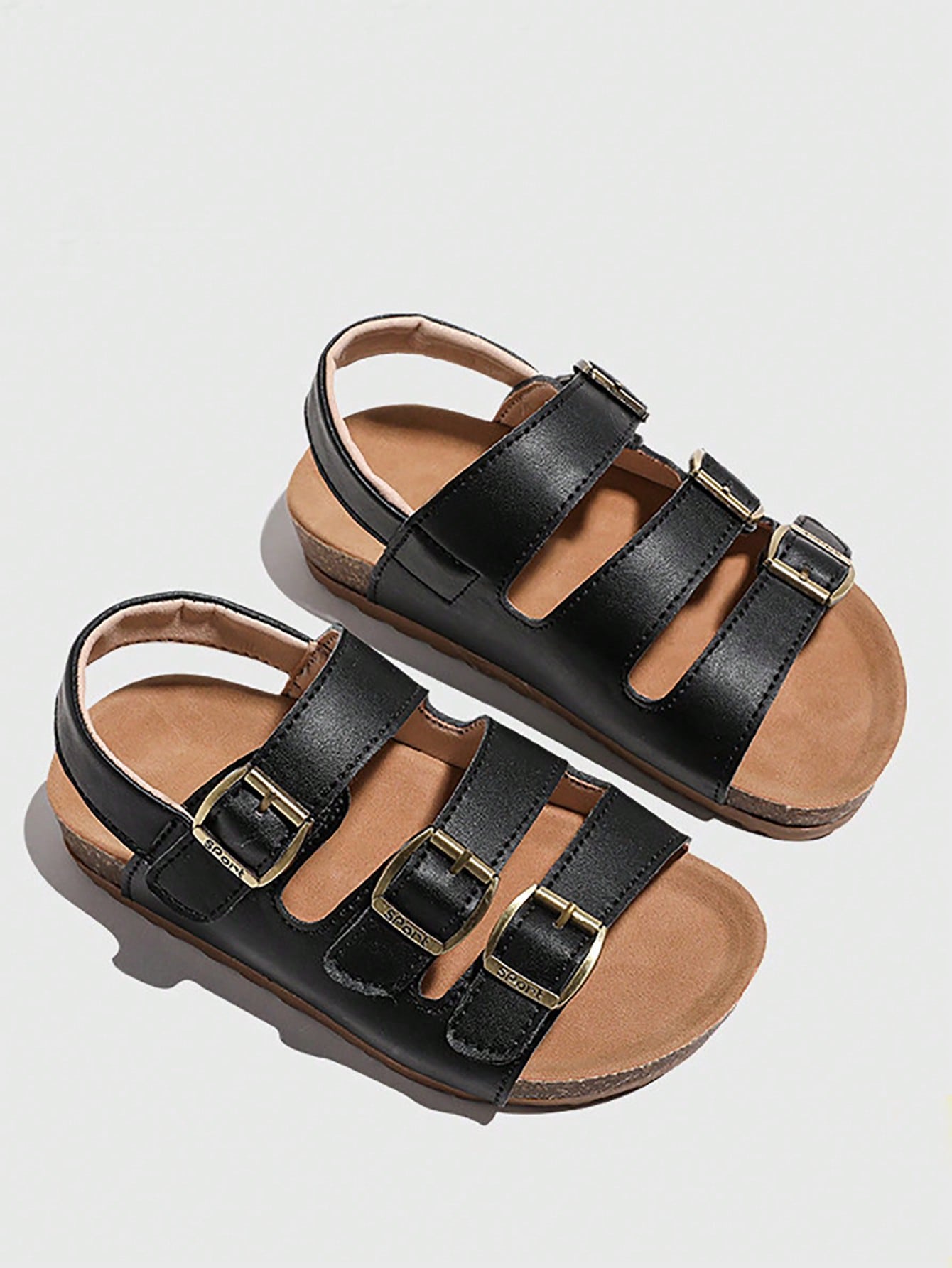 1pair New Pink Glittery Girls' Sandals, Cute Pink Open-Toed Sandals With Thick Sole, Stylish & Skid-Proof, Ideal For Summer Travel