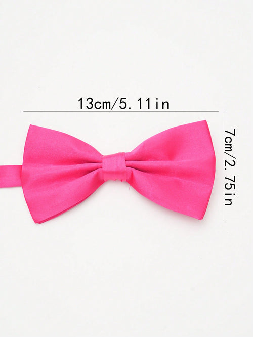 1pc Solid Color Kids' Bow Tie, Fashion Double-Layered Candy-Colored Bow Tie For Boys And Girls, Suitable For Student Performance Costume Accessories