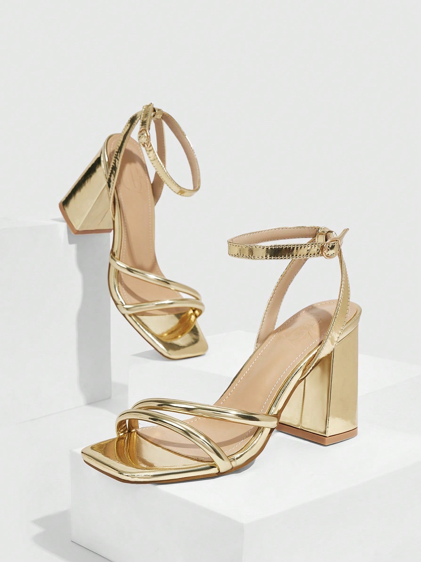 Fashionable Light Gold High Heel Sandals For Women, Ideal For Dating Or PartiesSexy Party Baddie Trendy Chic Gorgeous Style Halloween