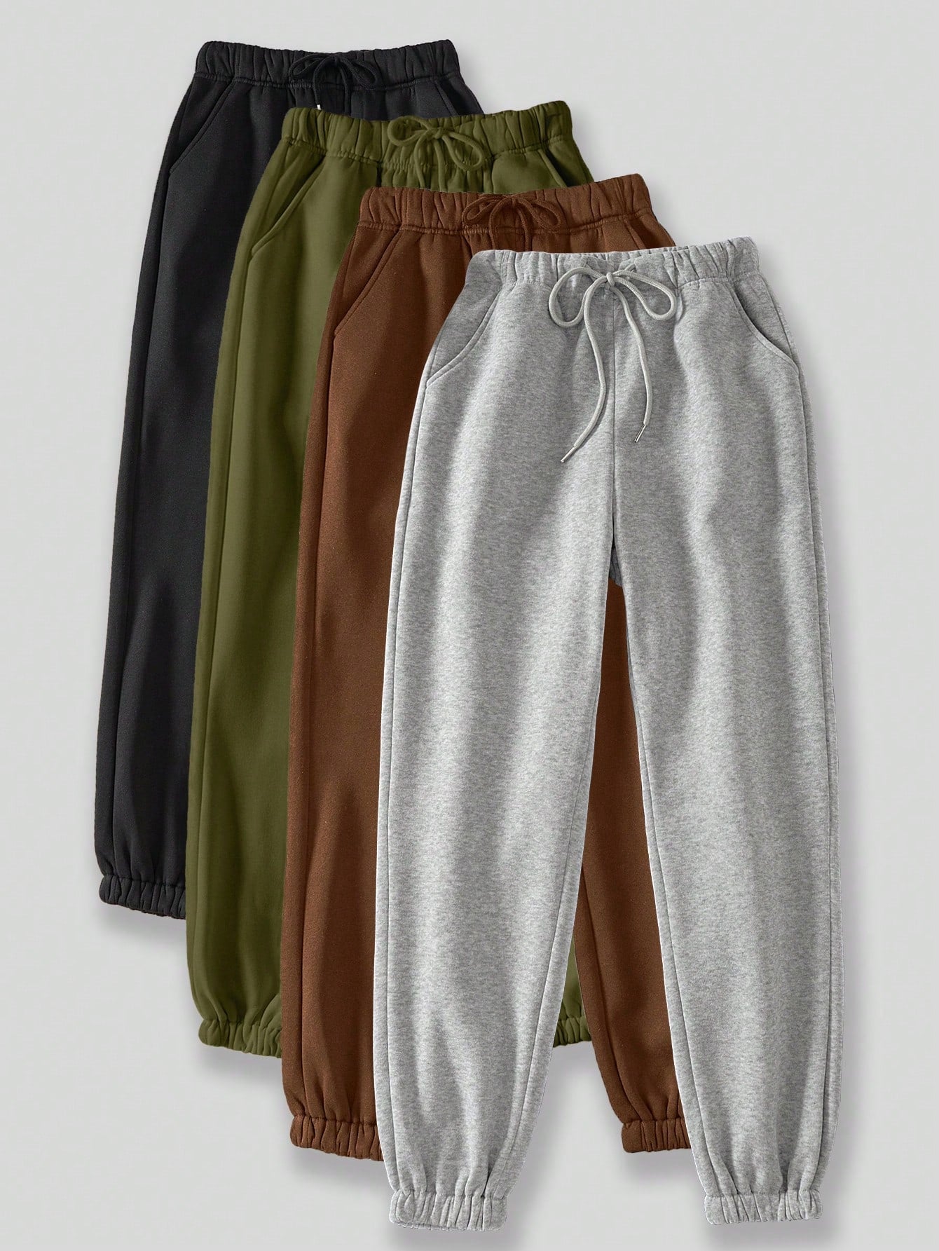 Solid Drawstring Waist Sweatpants