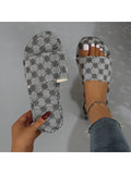 Shoes/Women's Thick-Soled Slippers/Women's Shoes/Women's Outdoor High-Heeled Sandals, Summer Fashion Allover Print Casual Beach Slippers